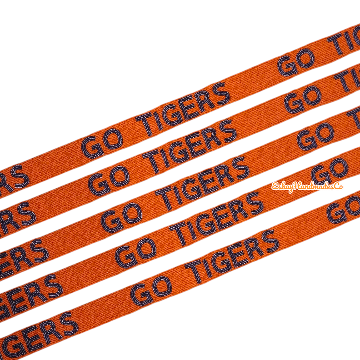 Beaded Game Day Strap – Go Tigers | Handmade