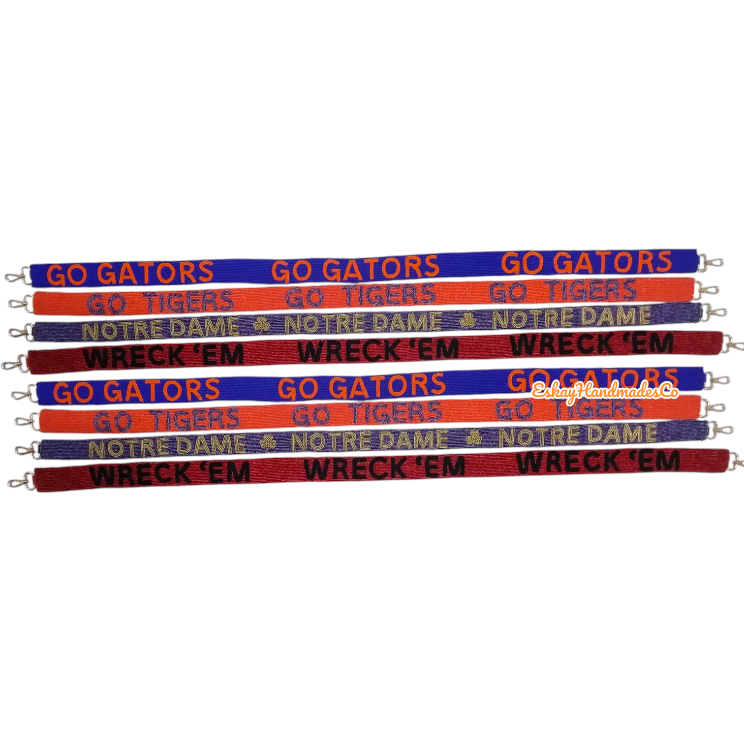 Beaded Game Day Strap – Go Gators, Go Tigers, Norte Dame, Wreck Em  | Handmade